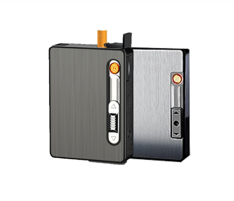 TRAVELERS Cigarette case with USB Charging Heating Lighter -Assorted Colors 