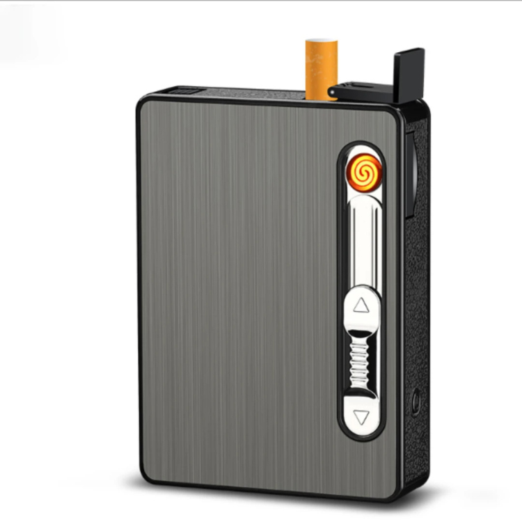 TRAVELERS Cigarette case with USB Charging Heating Lighter -Assorted Colors 