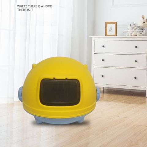 Fully Enclosed Hooded Litter Pan with Front Entry minions
