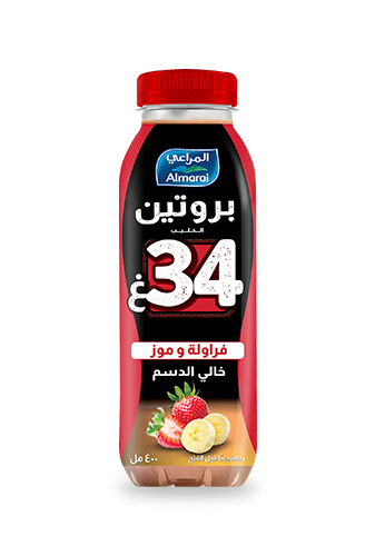 المراعي بروتين الحليب 34غ فراولة وموز