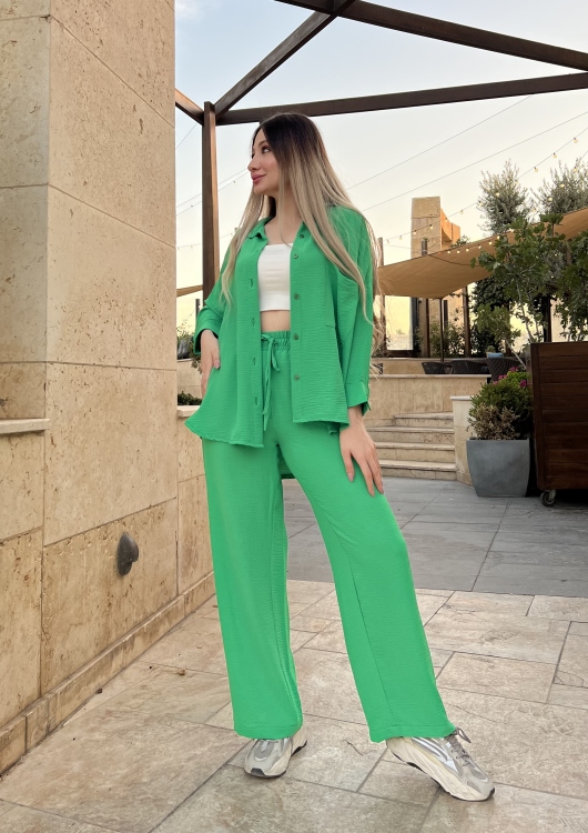 Drop Shoulder Blouse & Wide Leg Pants