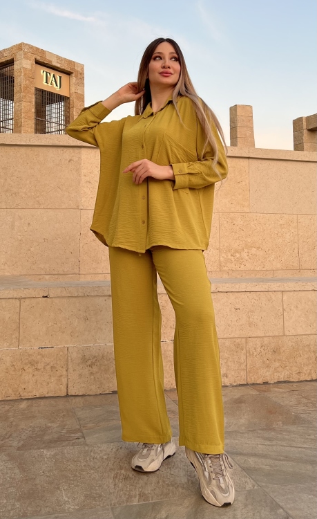 Drop Shoulder Blouse & Wide Leg Pants