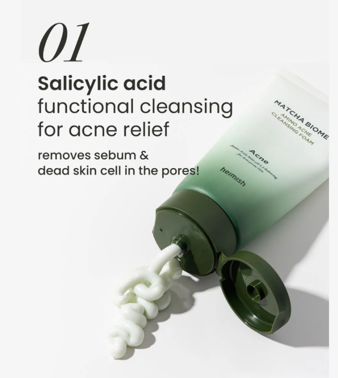 Heimish, Matcha Biome Amino Acne Cleansing Foam
