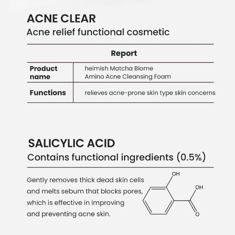 Heimish, Matcha Biome Amino Acne Cleansing Foam