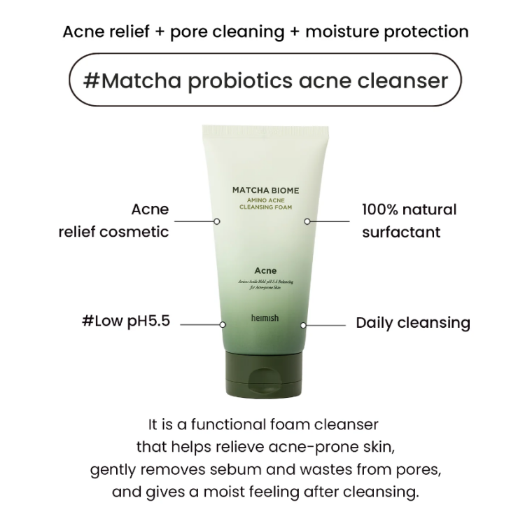 Heimish, Matcha Biome Amino Acne Cleansing Foam
