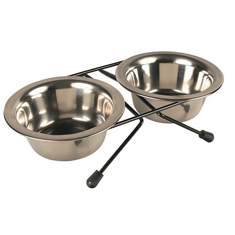 Trixie stand 2 bowl-stainless steel ( s to xl )