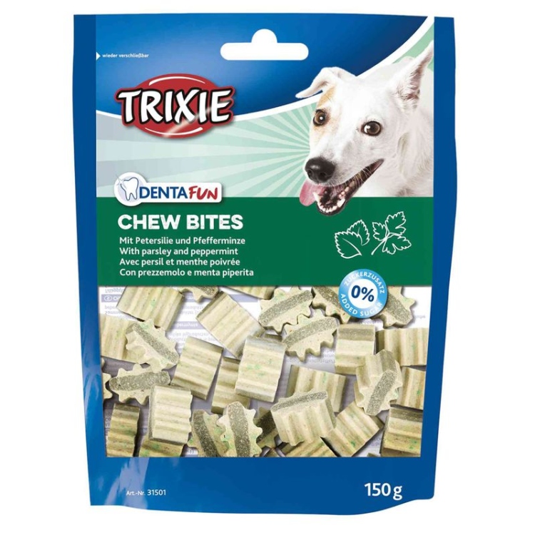 Trixie Denta Fun Chew Bites Treats with parsley and mint for dogs