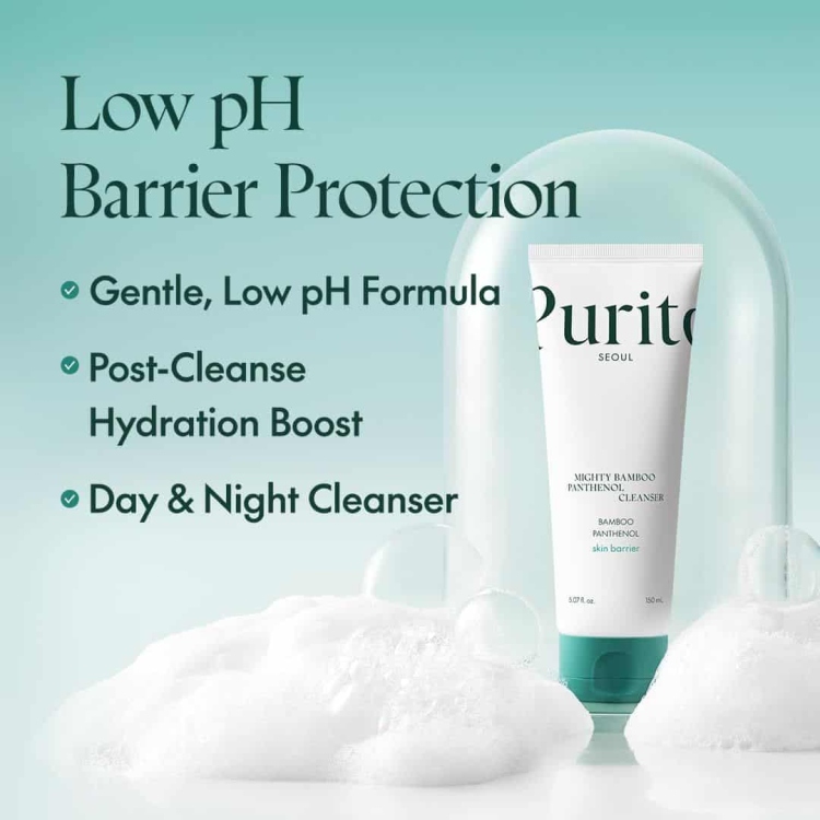 Purito SEOUL  Mighty Bamboo Panthenol Cleanser غسول للبشرة بخلاصة الخيزران 