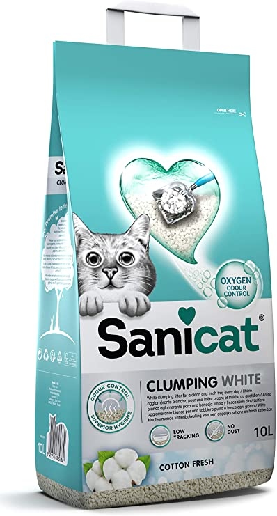 sanicat clumping white - cotton fresh