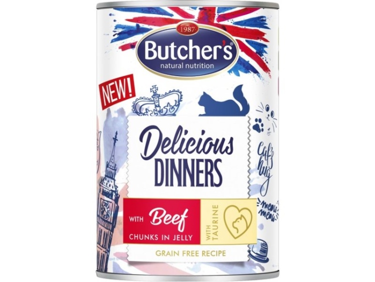 butcher's chunks in jelly with beef flavor