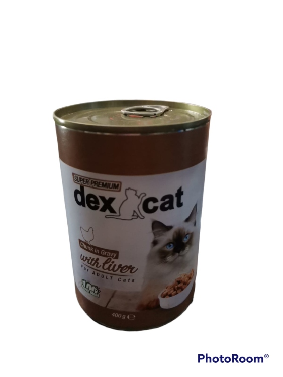 DEX cat chunks in gravy with liver flavor