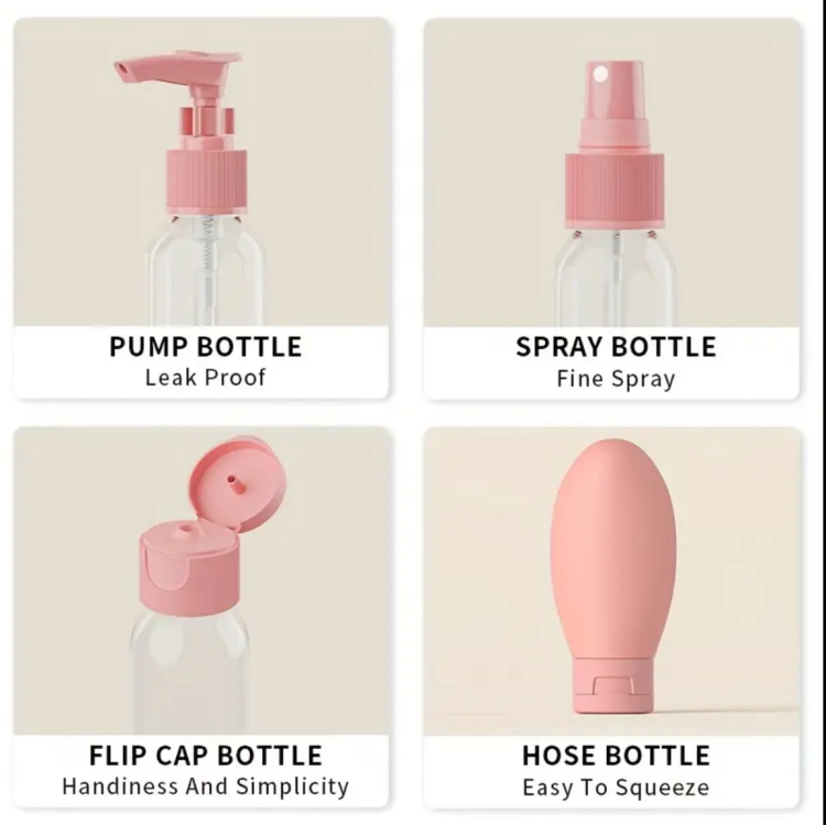 11pcs Travel Bottle Set for Toiletries, Empty Refillable Containers for Travel