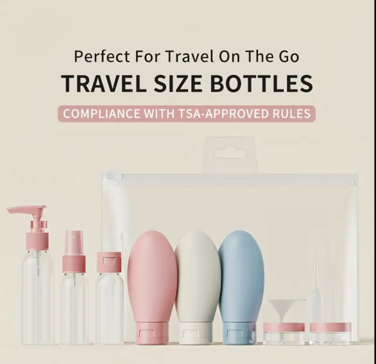11pcs Travel Bottle Set for Toiletries, Empty Refillable Containers for Travel