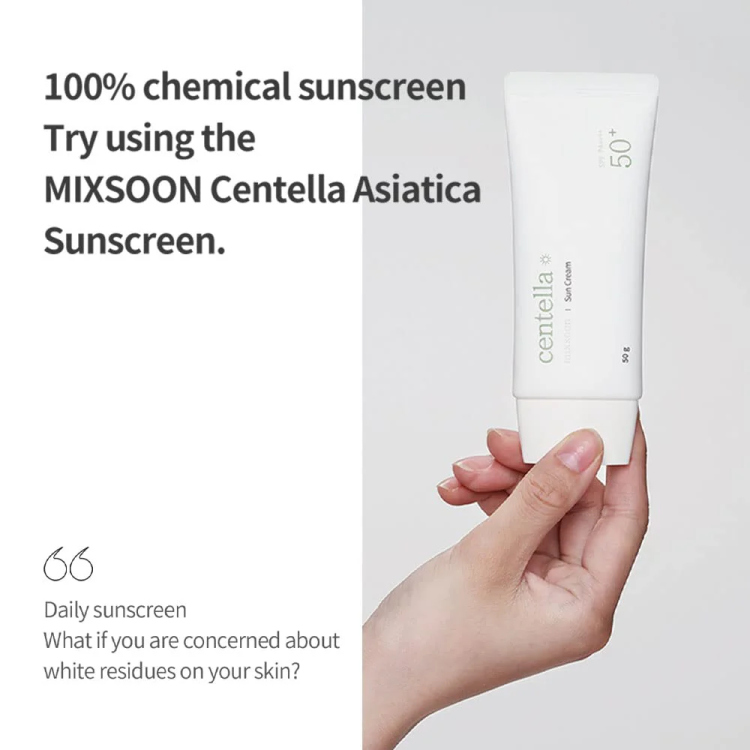 MIXSOON Centella Sun Cream SPF50+ PA++++ واقي شمس كوري ميكسون 