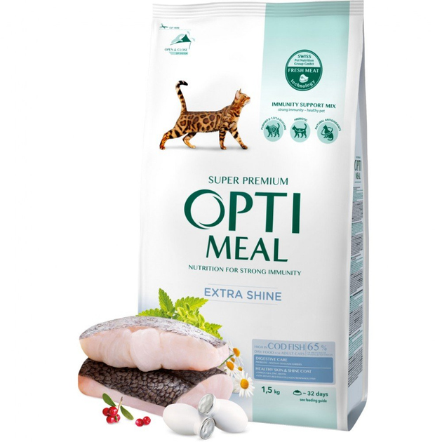 Optimeal dry cat food with cod 1.5 kg