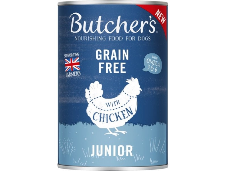 butcher's wet food for junior dogs with chicken flavor