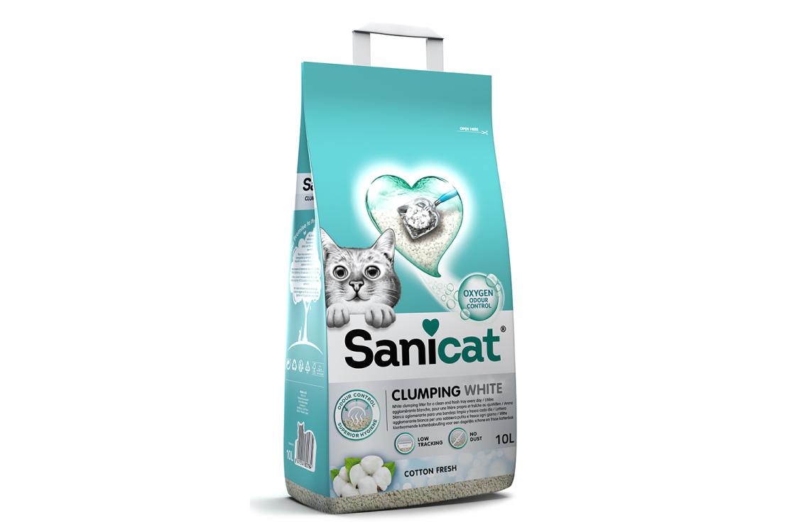 SANICAT CLUMPING WHITE COTTON FRESH 10 litter