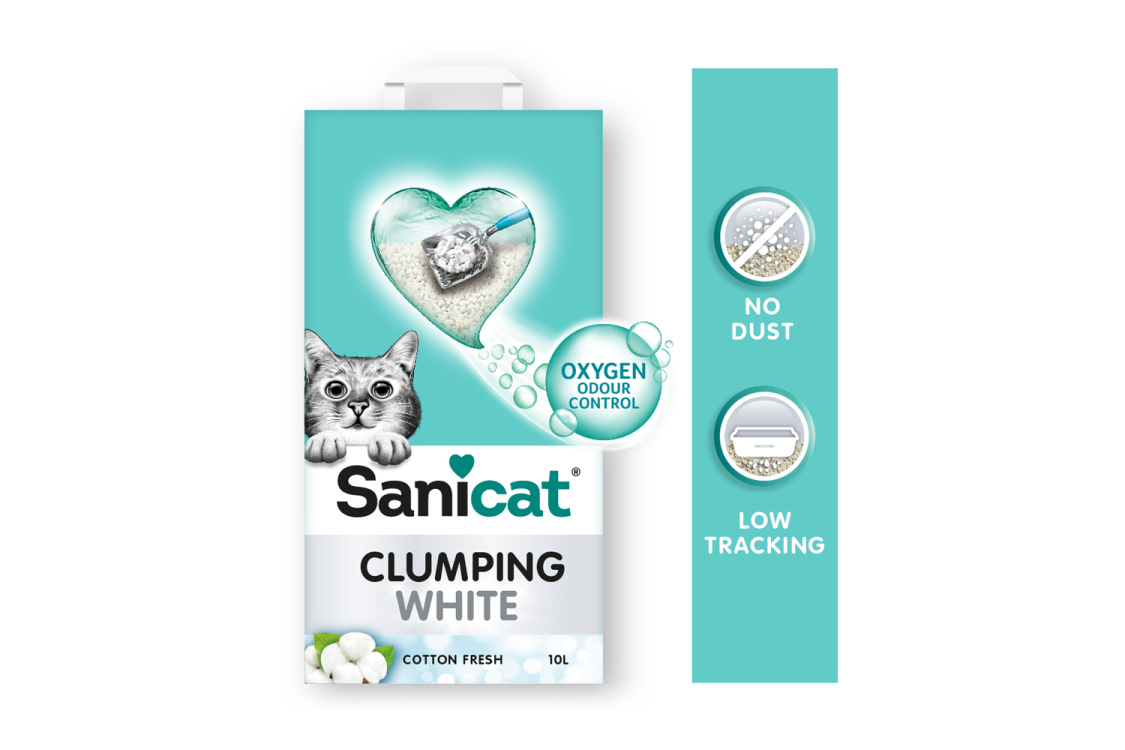 SANICAT CLUMPING WHITE COTTON FRESH 10 litter