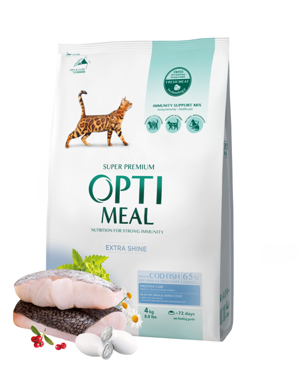 Opti meal Dry For Adult Cats High In Cod Fish 10kg