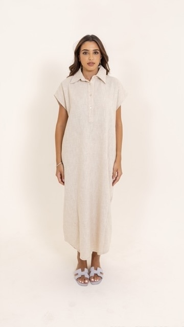 The Buttoned Linen Dress