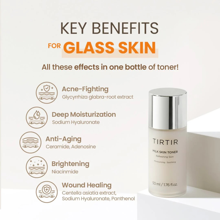 Tirtir milk glow toner تونر الحليبي الكوري 20ml 