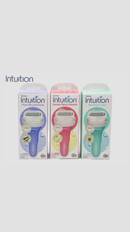 Schick Intuition شيك - شفرات حلاقة نسائية برغوة الليمون مع قطعتين شفرات اضافيه2غيار