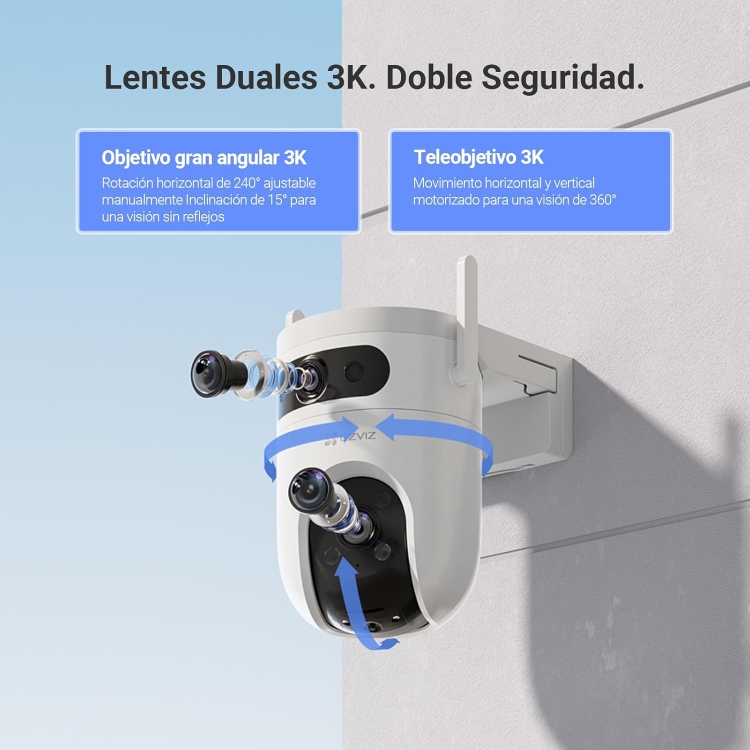 EZVIZ H9C 3K OUTDOOR DUAL-LENS (5MP+5MP) WI-FI 2.4 GHZ (UP TO 512 GB)