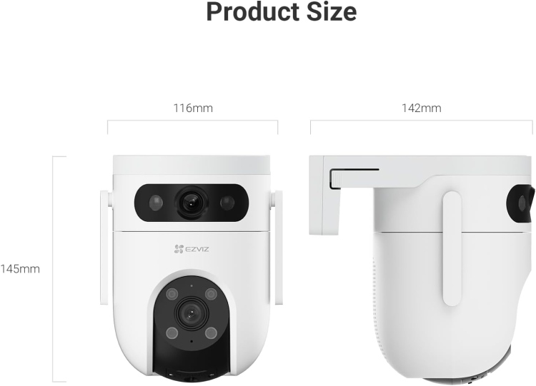 EZVIZ H9C 3K OUTDOOR DUAL-LENS (5MP+5MP) WI-FI 2.4 GHZ (UP TO 512 GB)
