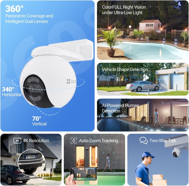 EZVIZ H80X 4K DUAL  (8MP+2MP) WI-FI 2.4 GHZ CAMERA
