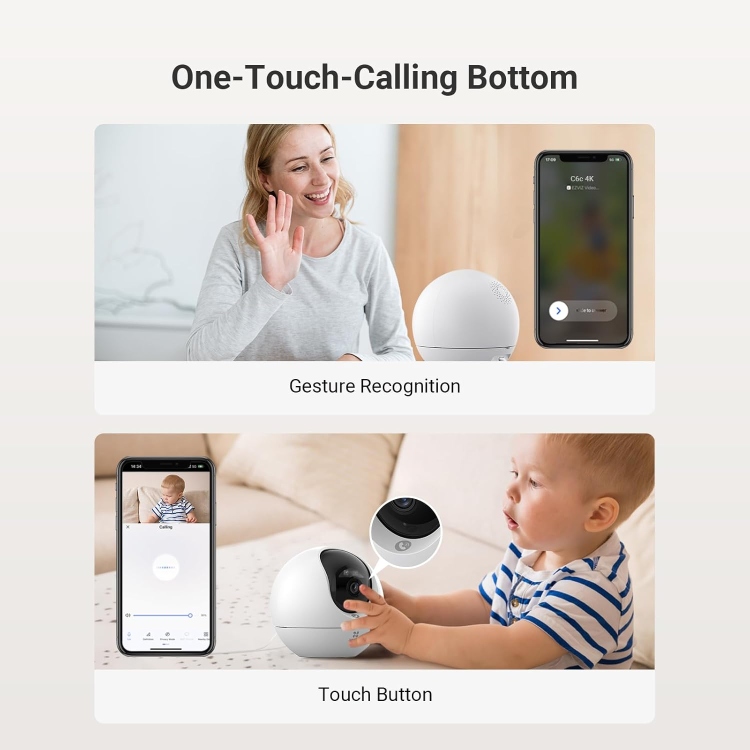 EZVIZ C6C 8MP 4K INDOOR 360 WI-FI 6 2.4GHZ UP TO 512GB CAMERA