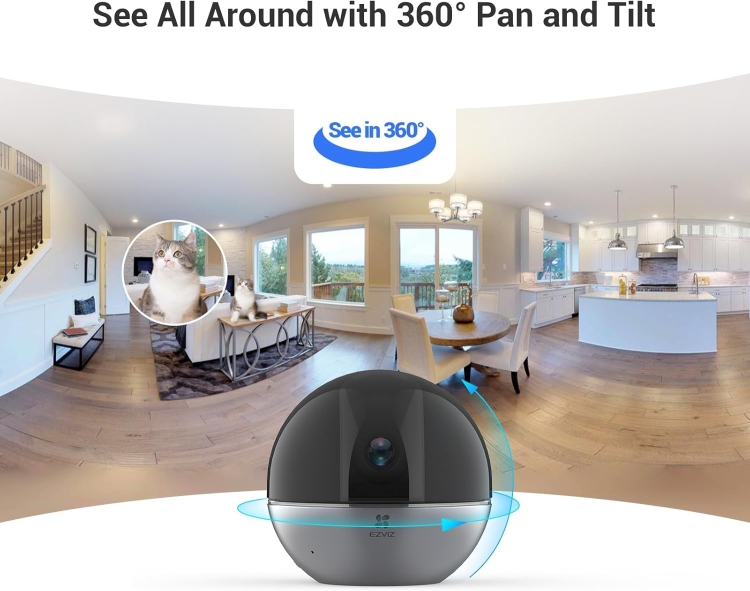 EZVIZ E6 3K SMART INDOOR 2.4 /5 GHZ WI-FI CAMERA-2 WAY AUDIO