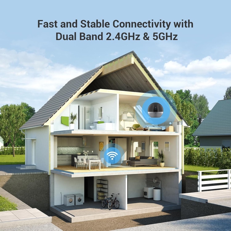 EZVIZ E6 3K SMART INDOOR 2.4 /5 GHZ WI-FI CAMERA-2 WAY AUDIO