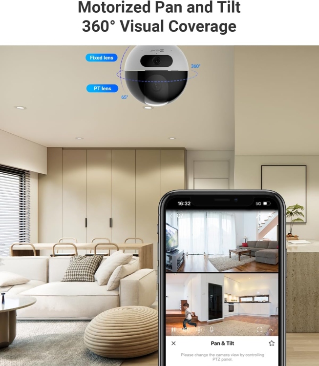 EZVIZ C7 INDOOR DUAL DUAL-LENS (2K+ & 2K+ ) WI-FI 6 (2.4 / 5 GHZ) CAMERA