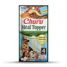 INABA Churu Dog Meal Topper - Chicken with Cheese 