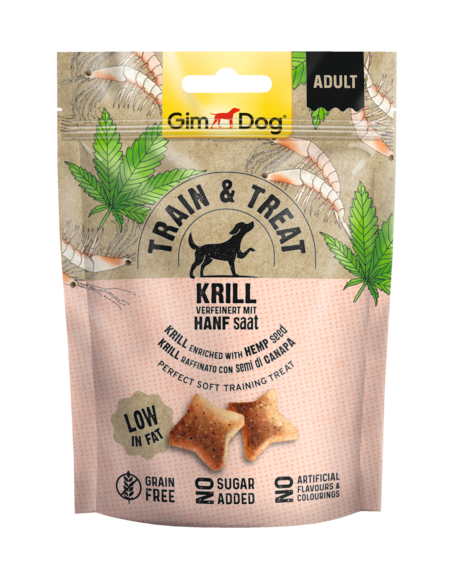 GIMDOG TRAIN & TREAT - KRILL WITH HEMP 125G