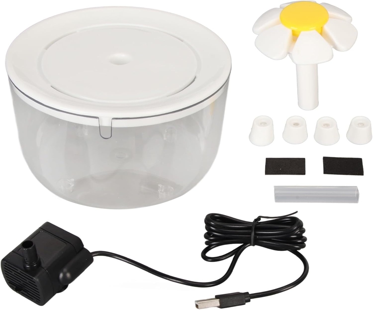 Cat Water Fountain, Silent Automatic Pet Water Fountain with Anti Slip Base Transparent Water Tank