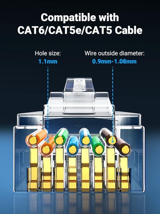 UGREEN CAT6 RJ45 UNSHIELDED CONNECTOR - 50 PCS (NW120/50962)