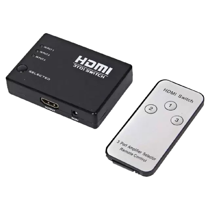  عدد المداخل 3 مع ريموت  HDMI سويتش