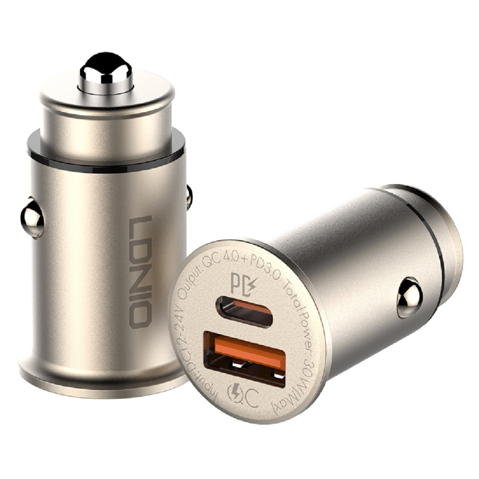 شاحن موبايل للسيارة + كيبل 30 واط 1xUSB
