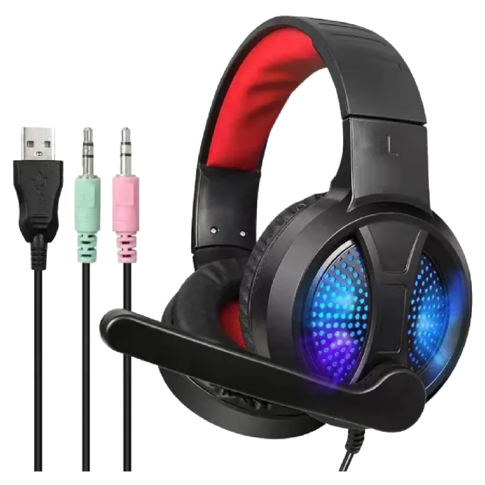 سماعة راس وميكروفون 2 AUX بور USB