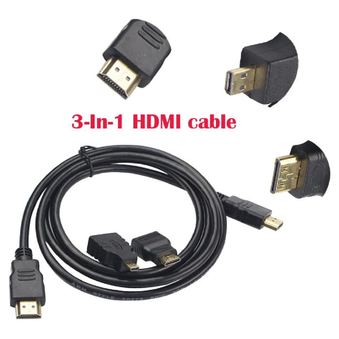كيبل HDMI الى HDMI,Micro HDMI,Mini HDMI طول 1.5م