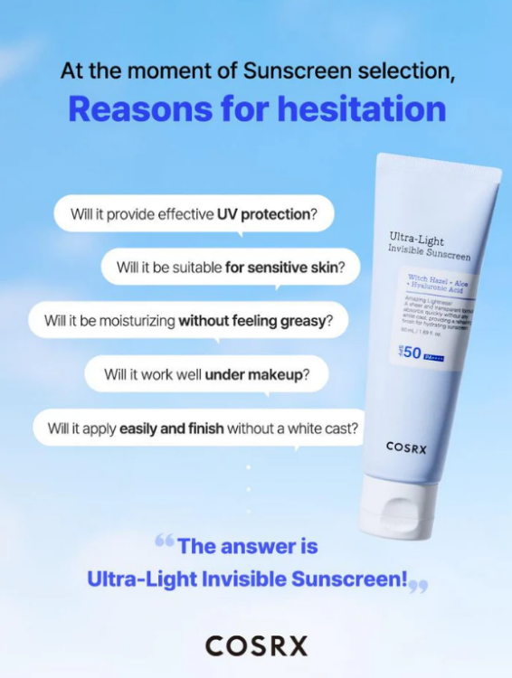 COSRX, Ultra Light Invisible Sunscreen