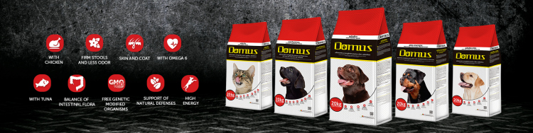 Domus Complete food for adult dogs. Available in 4Kg 