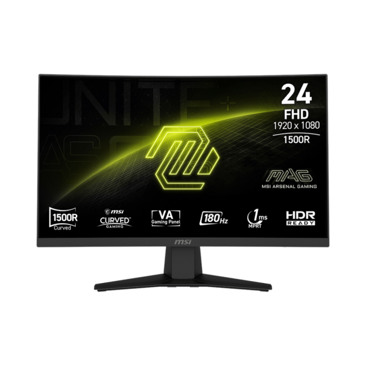 MSI MONITOR MAG 244C 24" IPS 1920 X 1080 (FHD) -CURVE 180HZ- 1HDMI™ 2.0B (FHD@180HZ) - 1X DISPLAYPORT 1.2A (HBR2)
