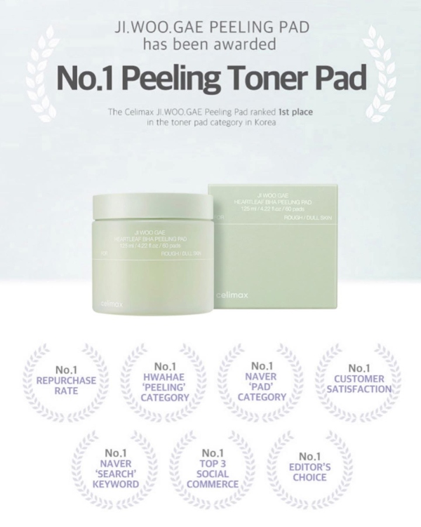 celimax - JIWOOGAE Heartleaf BHA Peeling Pad /60pads