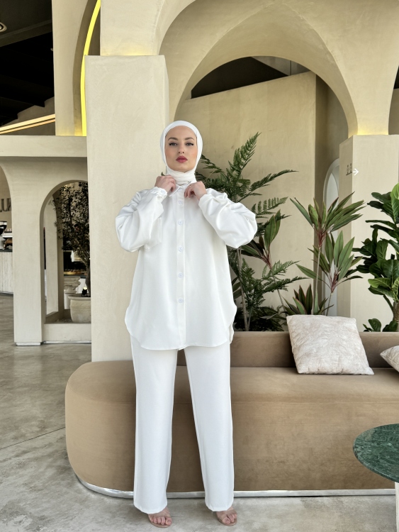بنطلون عملي ابيض