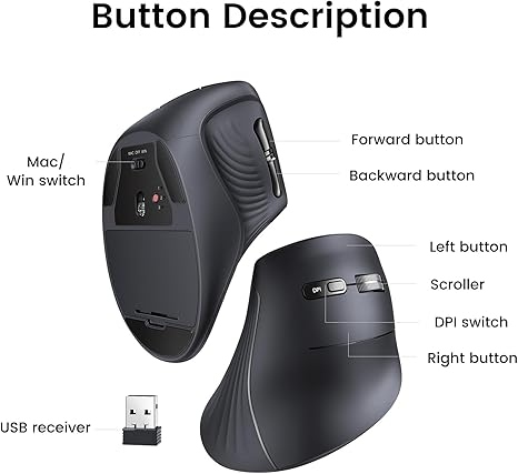 UGREEN 25444 MULTI-MODE VERTICAL MOUSE