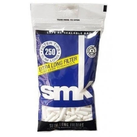 SMK Slim Long Size Filters, 250 Tip ( 22mm Long  X6 mm Diameter ) 