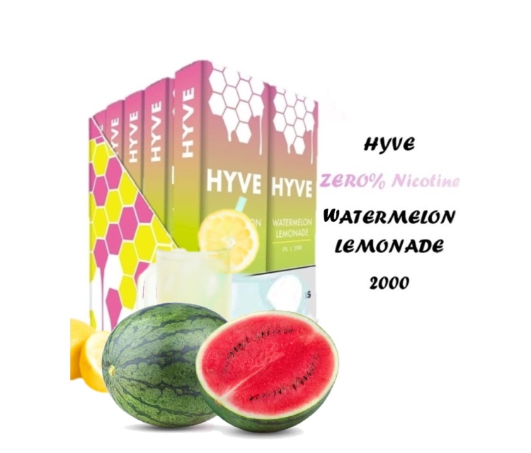 HYVE Zero Nicotine Watermelon Lemonade 2000 Puffs Disposable Vape