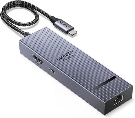  UGREEN45000 6-IN-1 USB-C TO HDMI+2*USB-A 3.2 +1*USB 3.2 C+RJ45+PD POWER CONVERTER